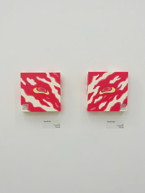 上床加奈さんの作品 左'blood9 left'、右'blood9 right'